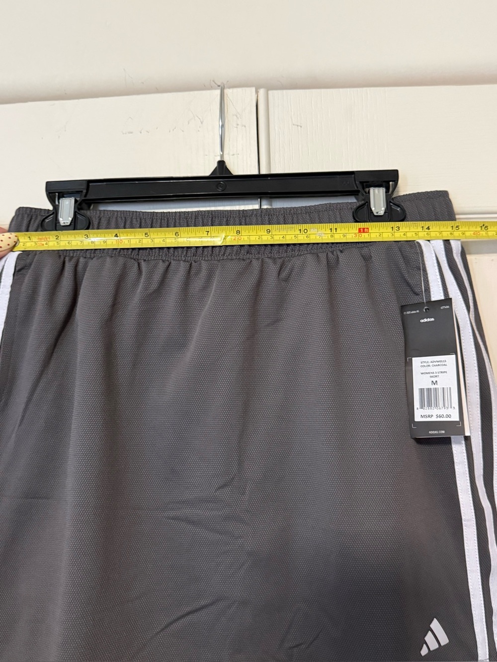 Adidas Gray Skort with White Side Stripes & Pockets